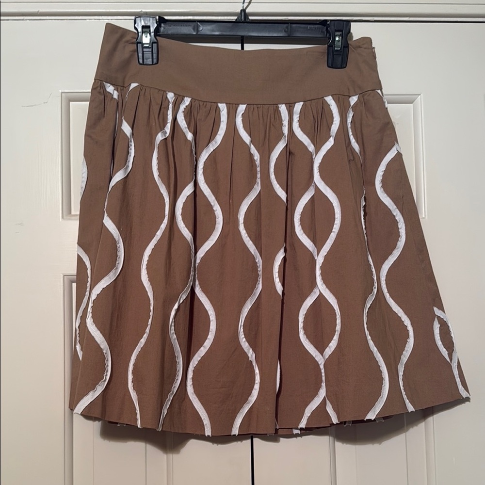Worth Brown and White Skirt